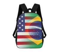 Stampa 3D Backpack U.S. Brazil Flag Borsa Viaggio L'Uso Quotidiano Borse Da Scuola Per Escursionismo, Compleanno, Scuola, 42X32X14Cm