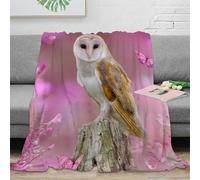 stampa 3D Barn owl plaid da divano microfibra biancheria da letto caldo coperta da soggiorno morbida e traspirante lavabile in lavatrice per soggiorno Nature wildlife scena 80×90inch(200x230cm)