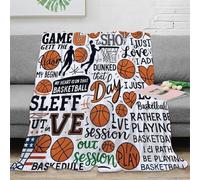 stampa 3D Basketball love coperta microfibra biancheria da letto versatile e morbida coperta da salotto calda e traspirante anti-pilling per uso in casa hand drawn sports arte 70×80inch(180x200cm)