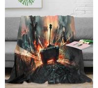 stampa 3D Battlefield scena coperta da letto microfibra biancheria da letto non perde pelo plaid da letto caldo e soffice anti-pilling per camera da letto War arte dynamic 80×90inch(200x230cm)