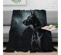 stampa 3D black cane silhouette coperta per tutte le stagioni microfibra biancheria da letto morbida plaid termico lavabile in lavatrice per uso in ogni stagione gotico orrore 60x80inch(150x200cm)
