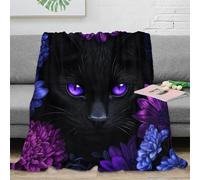 stampa 3D black cat coperta per aria condizionata microfibra biancheria da letto morbida coperta per estate leggera per giovani in vacanza estiva fantasy arte 70×80inch(180x200cm)