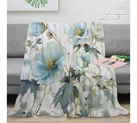 stampa 3D BlueFlowerArt coperta microfibra biancheria da letto calda e traspirante coperta da camera da letto morbida anti-pilling non perde pelo per camera BotanicalGardenStyle 50x60inch(127x152cm)