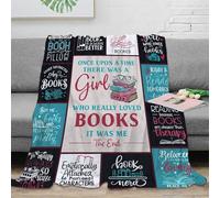 stampa 3D Book lover quotes coperta per tutte le stagioni microfibra biancheria da letto anti-pilling coperta versatile non perde pelo per regali tutto l'anno vintage design 50x60inch(127x152cm)