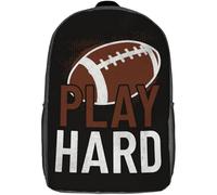 Stampa 3D Borsa Da Viaggio Football Sport Play Hard Borse Da Scuola Outdoor Zaino Per La Scuola Per Escursionismo, Studenti, Trekking, 42X32X14Cm