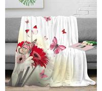 stampa 3D Butterflies in flight coperta microfibra biancheria da letto anti-pilling morbida coperta da ufficio calda e soffice non perde pelo per ufficio Garden floreale 80×90inch(200x230cm)