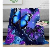stampa 3D Butterfly arte coperta da letto microfibra biancheria da letto anti-pilling plaid da letto soffice e caldo lavabile in lavatrice per notti Fantasy Nature 60x80inch(150x200cm)
