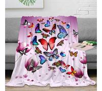 stampa 3D Butterfly Artwork coperta da pisolino microfibra biancheria da letto non perde pelo plaid da pisolino morbido e caldo anti-pilling per pisolini Colorful Nature 40x50inch(100x130cm)