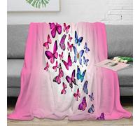 stampa 3D Butterfly Artwork coperta da viaggio microfibra biancheria da letto anti-pilling plaid da viaggio compatto per giovani in viaggio avventura Colorful Nature 70×80inch(180x200cm)
