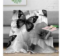 stampa 3D butterfly flore coperta da letto microfibra biancheria da letto compatta coperta da camera da letto morbida per studenti in dormitorio monochrome nature ar 80×90inch(200x230cm)