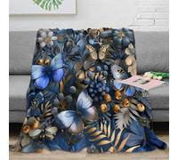 stampa 3D Butterfly Garden coperta per tutte le stagioni microfibra biancheria da letto versatile coperta in pile morbida per regali di Natale Nature Illustration 80×90inch(200x230cm)