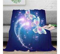 stampa 3D Butterfly Magic coperta da letto microfibra biancheria da letto compatta coperta da camera da letto morbida per studenti in dormitorio Fantasy Sparkle arte 60x80inch(150x200cm)