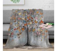 stampa 3D Butterfly Tree arte coperta microfibra biancheria da letto non perde pelo coperta da camera da letto calda per regali di anniversario astratto Nature 80×90inch(200x230cm)