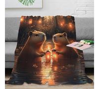 stampa 3D capybara lanterns coperta da divano microfibra biancheria da letto non perde pelo coperta da relax morbida per regali per serate relax fantasy woodland scena 50x60inch(127x152cm)