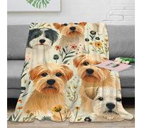 stampa 3D Carino cane faces coperta per tutte le stagioni biancheria da letto morbida plaid versatile caldo e soffice anti-pilling per ogni stagione Illustrated pet arte 70×80inch(180x200cm)