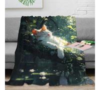 stampa 3D Carino cat resting coperta da letto microfibra biancheria da letto traspirante plaid da letto anti-pilling per giovani in camera condivisa Nature fantasy arte 80×90inch(200x230cm)