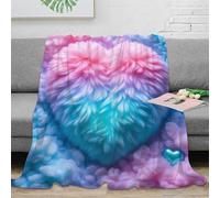 stampa 3D carino heart de coperta per tutte le stagioni microfibra biancheria da letto morbida plaid termico lavabile in lavatrice per uso in ogni stagione pastel dolce aesthet 60x80inch(150x200cm)