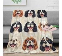 stampa 3D Cavalier King Charles coperta da camera da letto microfibra biancheria da letto termica coperta per tutte le stagioni anti-pilling per tutto l'anno Dog portraits 50x60inch(127x152cm)