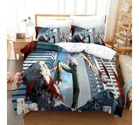 Stampa 3D Chainsaw Man Biancheria Da Letto 3 Pezzi Set Copripiumino Con Cerniera E Federe Per Ragazzi E Ragazze,coppie,camera Da Letto,decorazione Single（140x200cm）