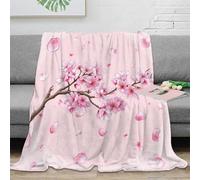 stampa 3D cherry blossom flower coperta per tutte le stagioni microfibra biancheria da letto versatile coperta in pile anti-pilling non perde pelo per tutto l'anno pastel arte 80×90inch(200x230cm)