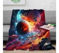 stampa 3D Cosmic collision coperta da camera da letto microfibra biancheria da letto non perde pelo plaid da camera morbido per residenze studentesche Space fantasy arte 50x60inch(127x152cm)