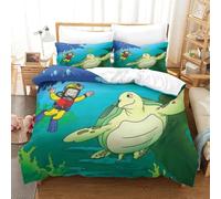 Stampa 3D Curious George Set Di Biancheria Da Letto Con 3 Pezzi Copripiumino Con Cerniera E Federe Per Ragazzi E Ragazze,coppie,camera Da Letto,decorazione Super King（260x220cm）