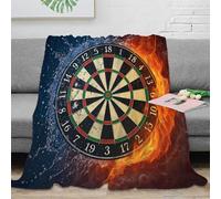 stampa 3D Dartboard fire-water coperta in pile microfibra biancheria da letto morbida e calda plaid in pile non perde pelo per giovani amanti del comfort Dynamic sport arte 40x50inch(100x130cm)