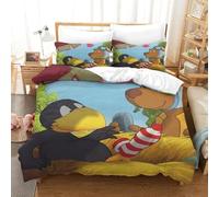 Stampa 3D Der Kleine Rabe Socke Set Di Biancheria Da Letto Con 3 Pezzi Copripiumino Con Chiusura A Cerniera Per Ragazzi E Ragazze,coppie,camera Da Letto,decorazione Single(140x200cm)