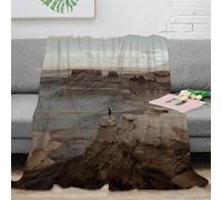 stampa 3D Desert landscape coperta per tutte le stagioni microfibra biancheria da letto non perde pelo coperta versatile anti-pilling per giovani in casa Natural rugged scenery 40x50inch(100x130cm)