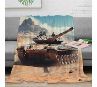 stampa 3D Desert tank action coperta per tutte le stagioni microfibra biancheria da letto morbida plaid versatile caldo e soffice anti-pilling per ogni stagione Military vehicle 80×90inch(200x230cm)