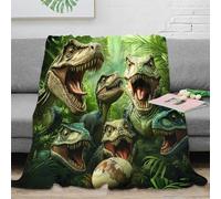 stampa 3D Dinosaur family coperta da camera da letto microfibra biancheria da letto termica coperta per tutte le stagioni anti-pilling per tutto l'anno prehistoric jungle scena 80×90inch(200x230cm)