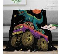 stampa 3D Dinosaur truck coperta per tutte le stagioni microfibra biancheria da letto morbida plaid termico lavabile in lavatrice per uso in ogni stagione space adventure 70×80inch(180x200cm)