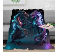 stampa 3D drago arte coperta da ufficio microfibra biancheria da letto lavabile plaid da ufficio morbido e caldo non perde pelo per lavoro fantasy creature 40x50inch(100x130cm)