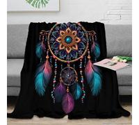 stampa 3D Dreamcatcher coperta da camera da letto microfibra biancheria da letto lavabile coperta da letto anti-pilling per residenze universitarie Boho arte Design 40x50inch(100x130cm)