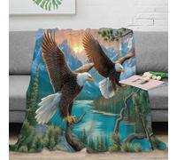 stampa 3D Eagle flight coperta da pisolino microfibra biancheria da letto non perde pelo plaid da pisolino caldo per regali per chi ama riposare Wild nature painting 40x50inch(100x130cm)