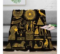 stampa 3D Egypt symbols coperta da letto microfibra biancheria da letto soffice coperta da divano lavabile per regalo di inaugurazione casa Egyptian hieroglyphic 80×90inch(200x230cm)