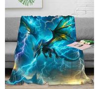 stampa 3D Electric drago coperta da letto microfibra biancheria da letto anti-pilling plaid da letto soffice e caldo lavabile in lavatrice per notti Fantasy mitico creature 40x50inch(100x130cm)
