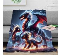 stampa 3D Electric drago coperta termica microfibra biancheria da letto morbida plaid termico soffice e caldo anti-pilling non perde pelo per inverno Fantasy mitico creature 40x50inch(100x130cm)