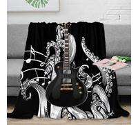 stampa 3D Electric guitar coperta da viaggio microfibra biancheria da letto morbida coperta da riposo anti-pilling per giovani in viaggio lavoro Rock music illustrazione 80×90inch(200x230cm)
