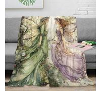 stampa 3D Fairy women plaid da divano microfibra biancheria da letto non perde pelo coperta da divano morbida per regali per la casa Fantasy arte illustrazione 80×90inch(200x230cm)