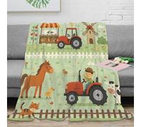 stampa 3D Farm scena coperta per tutte le stagioni microfibra biancheria da letto anti-pilling coperta versatile non perde pelo per regali tutto l'anno cartone animato children 50x60inch(127x152cm)