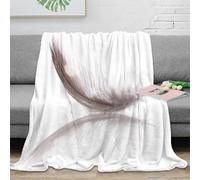 stampa 3D Feather design coperta da ufficio microfibra biancheria da letto calda e morbida coperta da viaggio soffice compatta anti-pilling per uso versatile Soft natural 40x50inch(100x130cm)
