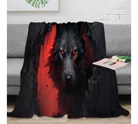 stampa 3D feral wolf eyes coperta da pisolino microfibra biancheria da letto anti-pilling coperta da ufficio morbida e calda non perde pelo per ufficio scuro fantasy arte 50x60inch(127x152cm)