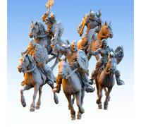 Stampa 3D Figurina Wargame Realms Of Mayhem - Cavalieri Barbarici