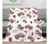 stampa 3D Fire truck design coperta per aria condizionata microfibra biancheria da letto anti-pilling plaid per estate morbido per studenti in estate cartoon kids pattern 70×80inch(180x200cm)