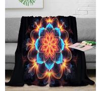 stampa 3D Floral Mandala coperta per aria condizionata microfibra biancheria da letto morbida coperta da pisolino soffice anti-pilling per riposo in casa astratto Digital arte 40x50inch(100x130cm)