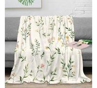 stampa 3D FloralBranches coperta da camera da letto microfibra biancheria da letto termica coperta per tutte le stagioni anti-pilling per tutto l'anno WatercolorBotanicalStyle 80×90inch(200x230cm)