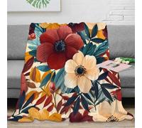 stampa 3D FloralPattern coperta da salotto microfibra biancheria da letto lavabile in lavatrice coperta da soggiorno morbida per regali per la casa nuova BotanicalArtStyle 50x60inch(127x152cm)