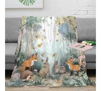 stampa 3D Forest animals coperta da letto biancheria da letto calda e soffice coperta per tutte le stagioni traspirante per ogni periodo dell'anno Whimsical woodland arte 80×90inch(200x230cm)