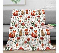 stampa 3D Forest animals coperta per aria condizionata microfibra biancheria da letto morbida coperta per estate leggera per giovani in vacanza estiva Watercolor woodland theme 40x50inch(100x130cm)
